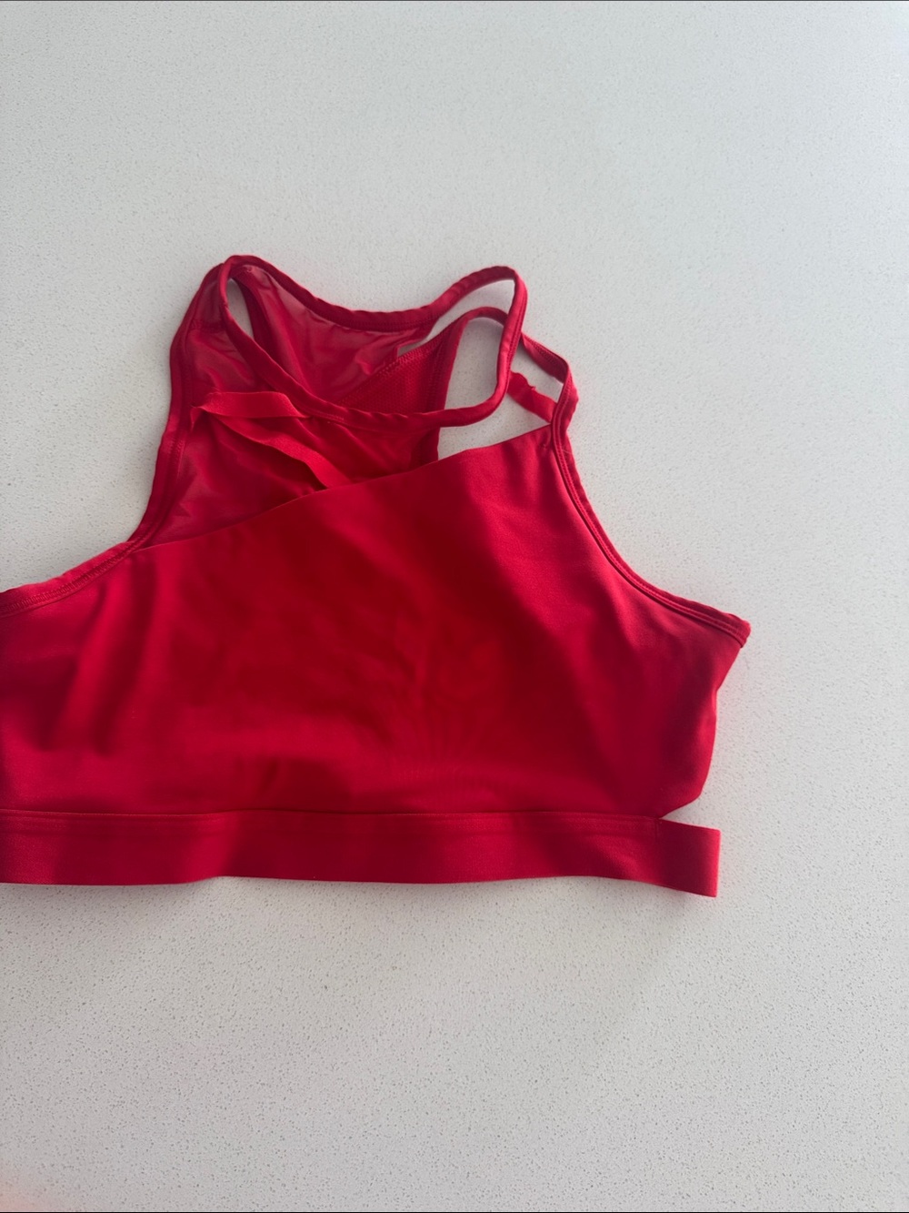 Nike Red Strappy High-Neck Sports Bra